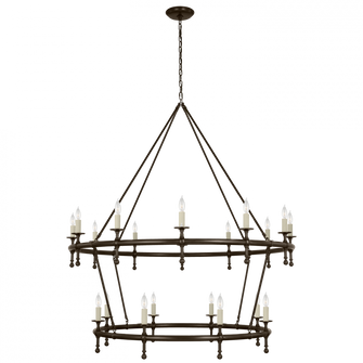 Classic 54'' Two-Tier Ring Chandelier (279|CHC 5825BZ)