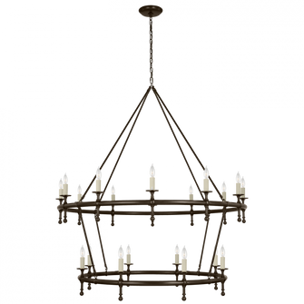 Classic 54'' Two-Tier Ring Chandelier (279|CHC 5825BZ)