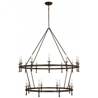 Classic 54'' Two-Tier Ring Chandelier (279|CHC 5825BZ)