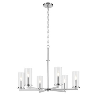 Crosby 21.75'' 6-Light Chandelier with Clear Glass in Chrome (2|44013CH)