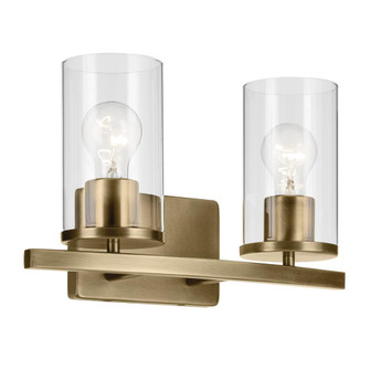 Crosby 15.25'' 2-Light Vanity Light with Clear Glass in Natural Brass (2|45496NBRCLR)