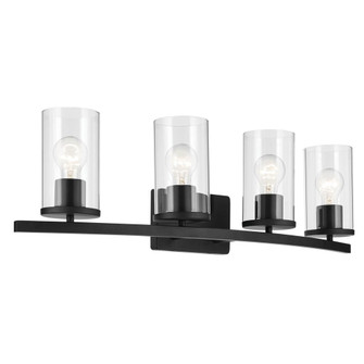 Crosby 31.25'' 4-Light Vanity Light with Clear Glass in Black (2|45498BKCLR)