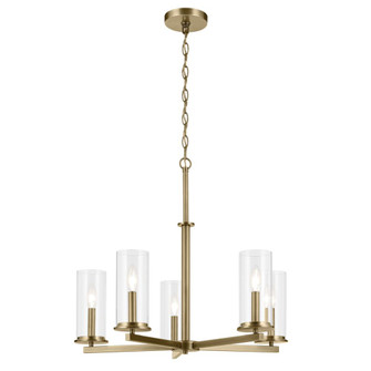 Crosby 22.5'' 5-Light Chandelier with Clear Glass in Natural Brass (2|43999NBR)