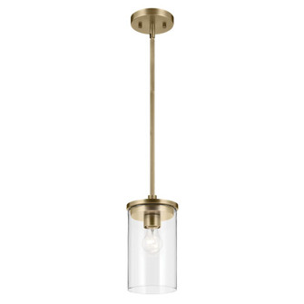 Crosby 10.75'' 1-Light Mini Pendant with Clear Glass in Natural Brass (2|43996NBR)