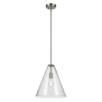 Everly 15.5'' 1-Light Cone Pendant with Clear Glass in Brushed Nickel (2|42200NI)