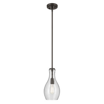 Everly 13.75'' 1-Light Bell Pendant with Clear Seeded Glass in Olde Bronze (2|42456OZCS)