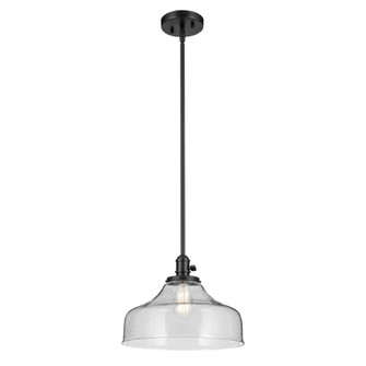 Avery 11.25'' 1-Light Bell Pendant with Clear Seeded Glass in Black (2|43906BK)