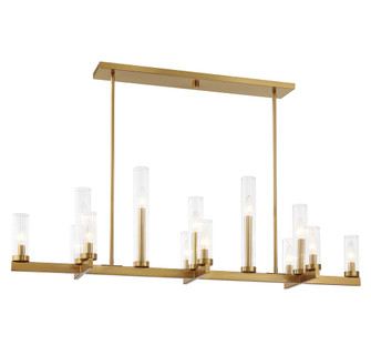 Carina 13-Light Linear Chandelier in Warm Brass (128|1-2636-13-322)