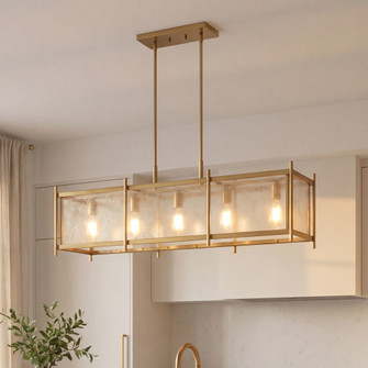 Jacobs 5-Light Linear Chandelier in Warm Brass (128|1-3802-5-322)