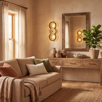Lincoln 2-Light Wall Sconce in Distressed Gold and Bronze by Breegan Jane (128|9-6383-2-61)