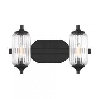 Holton 2-Light Bathroom Vanity Light in Matte Black (128|8-3024-2-BK)