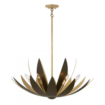 Loto 6-Light Pendant in Centura and Burnished Gold by Breegan Jane (128|7-4628-6-24)