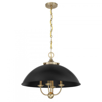 Monterey 4-Light Pendant in Matte Black and Warm Brass (128|7-1725-4-143)