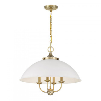 Monterey 4-Light Pendant in White and Warm Brass (128|7-1725-4-142)