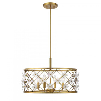 Bailey 4-Light Convertible Semi-Flush or Pendant in Warm Brass (128|6-8410-4-322)