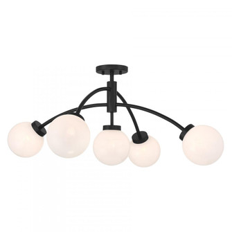 Redfield 5-Light Semi-Flush in Matte Black (128|6-6199-5-89)