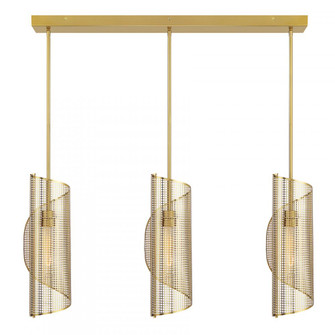 Hillbourne 3-Light Linear Chandelier in Warm Brass (128|1-8031-3-322)