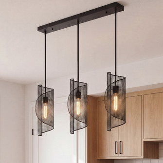Hillbourne 3-Light Linear Chandelier in Matte Black (128|1-8031-3-89)