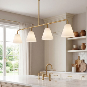 Blair 4-Light Linear Chandelier in Warm Brass (128|1-4014-4-322)