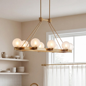 Darien 8-Light Linear Chandelier in Warm Brass (128|1-1016-8-322)