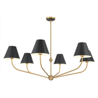 Xavier 48'' Vibrant Gold + Matte Black Chandelier (205|XAV-B9319-VG-MK)