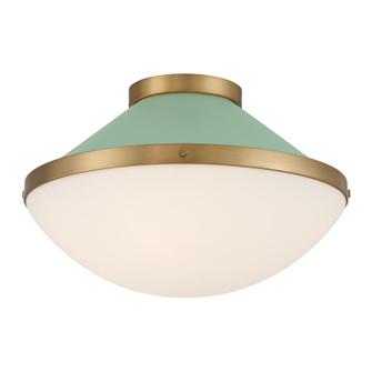 Xander 16.25'' Vibrant Gold + Green Flush Mount (205|XAN-8002-VG-GR)