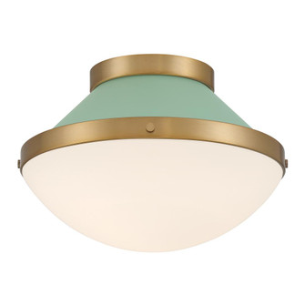 Xander 12.25'' Vibrant Gold + Green Flush Mount (205|XAN-8001-VG-GR)