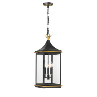 Simpson 10'' Matte Black + Textured Gold Outdoor Pendant (205|SIM-805-MK-TG)