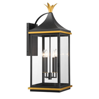 Simpson 12.25'' Matte Black + Textured Gold Outdoor Sconce (205|SIM-804-MK-TG)