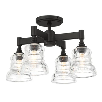 Gregory 17.25'' Matte Black Semi Flush Mount (205|GRG-1045-MK)