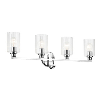Gioe 32.25'' 4-Light Vanity Light with Clear Fluted Glass in Chrome (2|55227CHFLU)