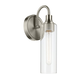 Kavi 13'' 1-Light Wall Sconce with Clear Glass in Brushed Nickel (2|55209NI)
