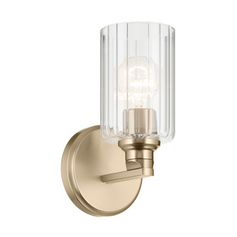 Gioe 9.5'' 1-Light Wall Sconce with Clear Fluted Glass in Champagne Bronze (2|55224CPZFLU)