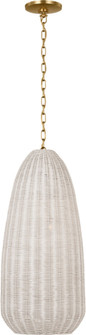 Kokomo 15'' Elongated Pendant in Antique-Burnished Brass with Chalk Wicker Shade (279|CHC 5653AB-CLW)