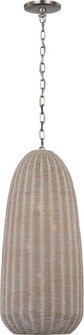 Kokomo 15'' Elongated Pendant in Polished Nickel with Ash Wicker Shade (279|CHC 5653PN-ASW)