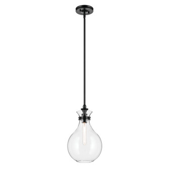 Laria 9.75 Inch 1 Light Pendant with Clear Glass in Black (2|52776BKCLR)