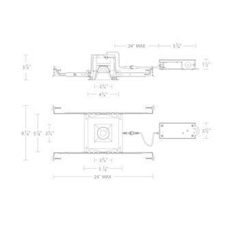 Ocular 3.0 5CCT Square Donwlight Trim and Remodel Housing with New Construction Frame-In Kit and D (1357|R3BSD-SCS-BN)