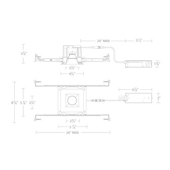 Ocular 3.0 Dim-to-Warm Square Downlight Trim and Remodel Housing with New Construction Frame-In Ki (1357|R3BSDN-NWD-WT)