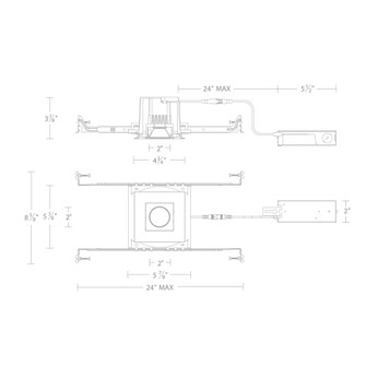 Ocular 3.0 Dim-to-Warm Square Adjustable Trim and Remodel Housing with New Construction Frame-In K (1357|R3BSAN-NWD-BK)