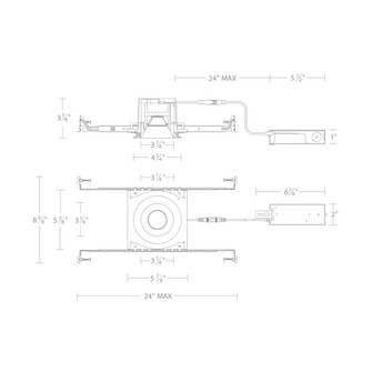 Ocular 3.0 Dim-to-Warm Round Downlight Trim and Remodel Housing with New Construction Frame-In Kit (1357|R3BRDN-NWD-BK)