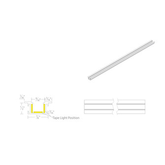 InvisiLED® 8ft Recessed Mounted Trim Channel (1357|LED-T-RCH5-AL)