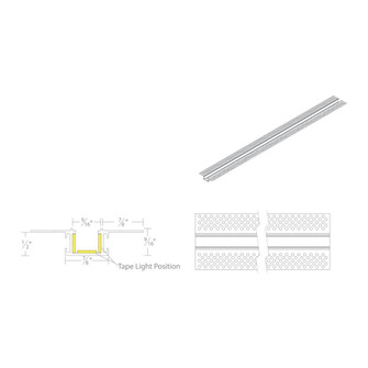 InvisiLED® 8ft Recessed Mounted Mud-In Channel (1357|LED-T-RCH4-WT)