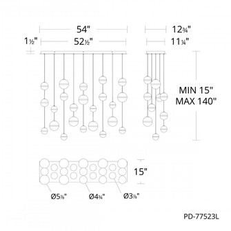 Cyllindra Chandelier Light (1357|PD-77523L-AB)