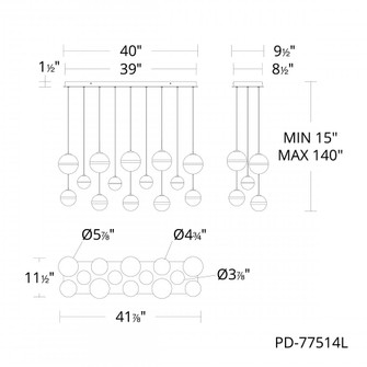 Cyllindra Chandelier Light (1357|PD-77514L-BC)