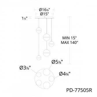 Cyllindra Chandelier Light (1357|PD-77505R-AB)