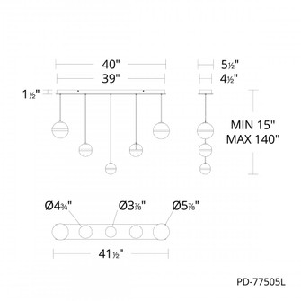 Cyllindra Chandelier Light (1357|PD-77505L-BC)
