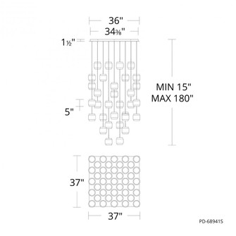 Banded Chandelier Light (1357|PD-68941S-AB)