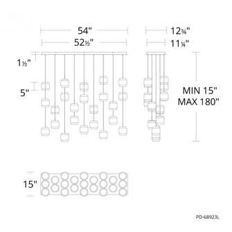 Banded Chandelier Light (1357|PD-68923L-BK)