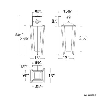 Manchester Outdoor Wall Sconce (1357|WS-W33534-35-BK)