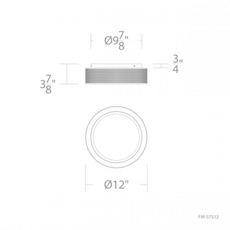 Grille Flush Mount Light (1357|FM-57512-35-BK)
